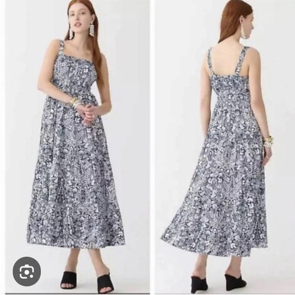 J. Crew Smocked Mermaid Sevilla Dress - Picture 2 of 5